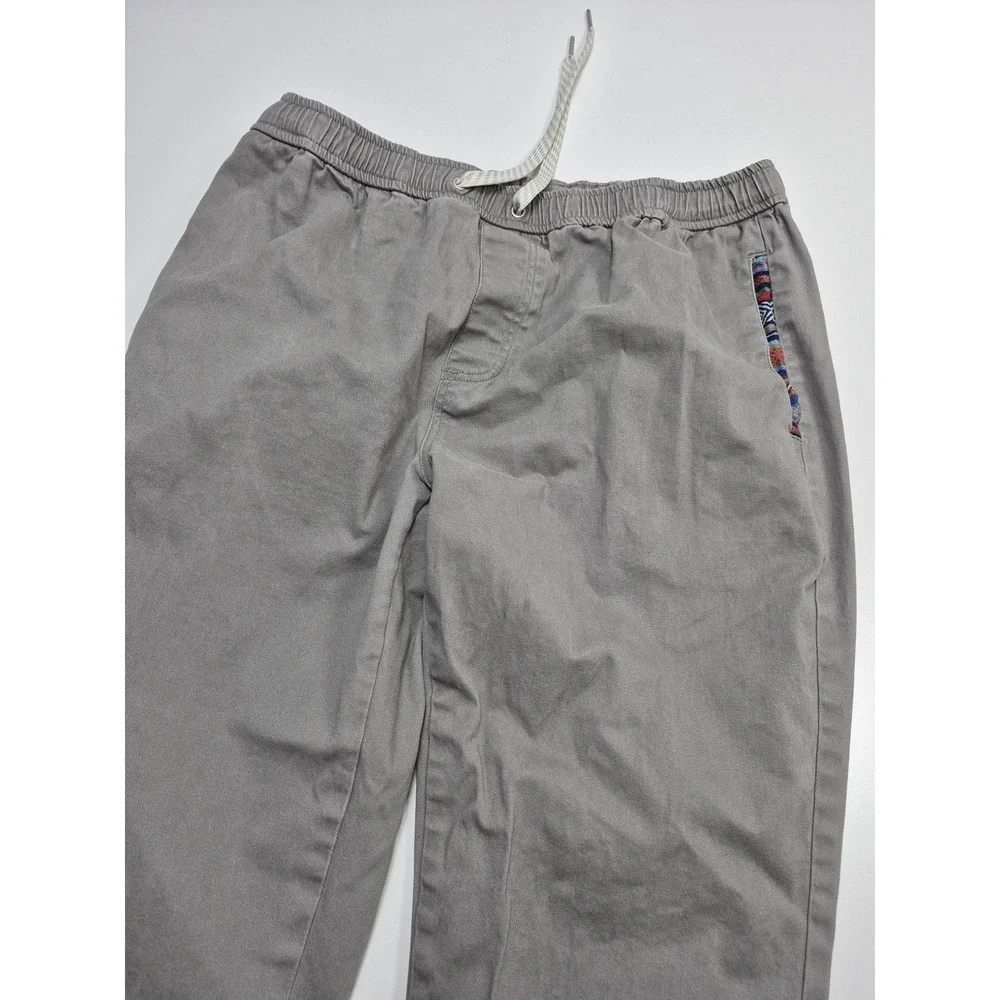 Wowie Men's Jogger Pants Gray Southwestern Trim Elastic Waist Large